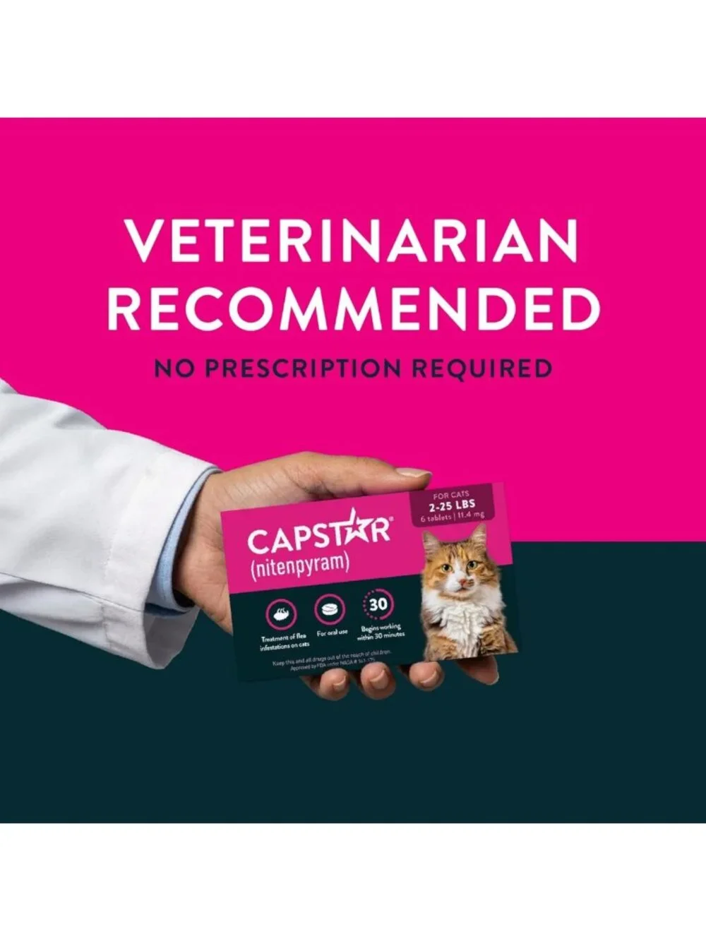 Fast-Acting Cat Flea Treatment Tablets, Vet-Recommended, Kills Fleas in 30 Min